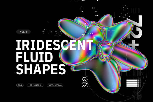 Iridescent fluid 3D shapes collection