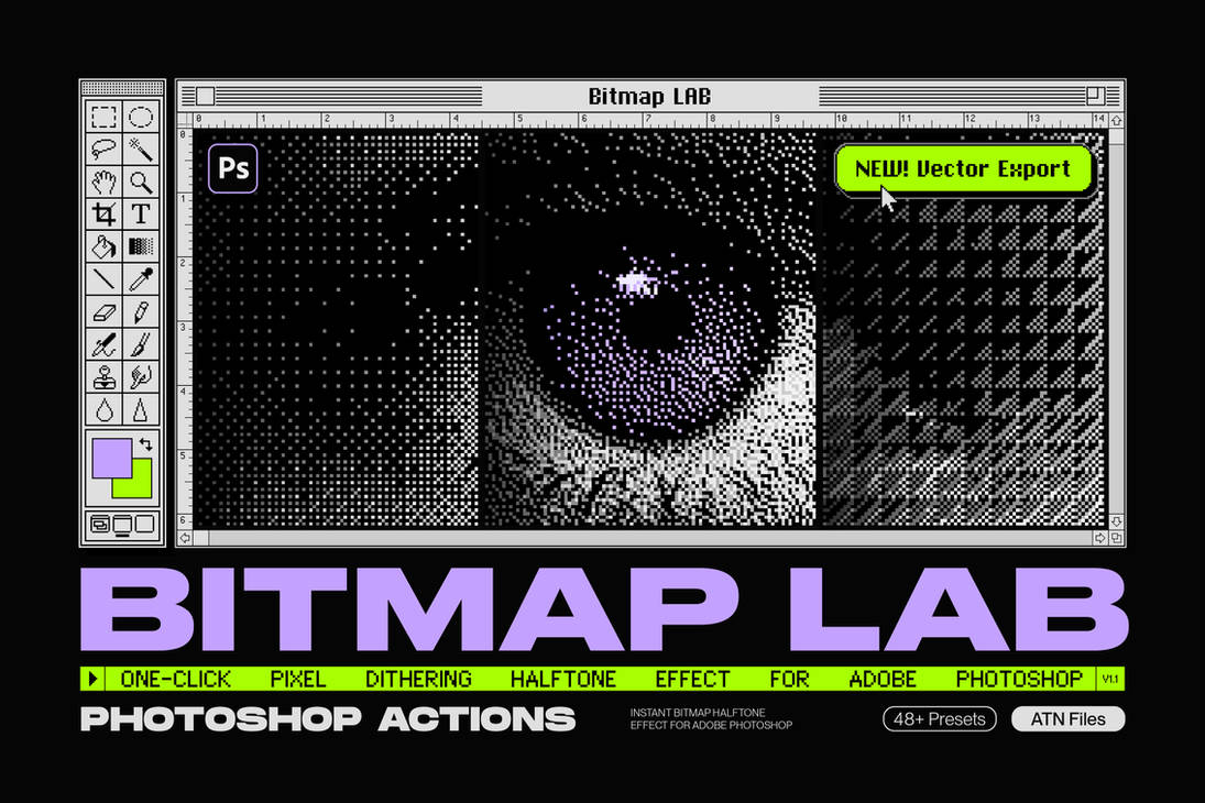 Bitmap LAB - one-click Photoshop halftone action by Samolevsky on ...