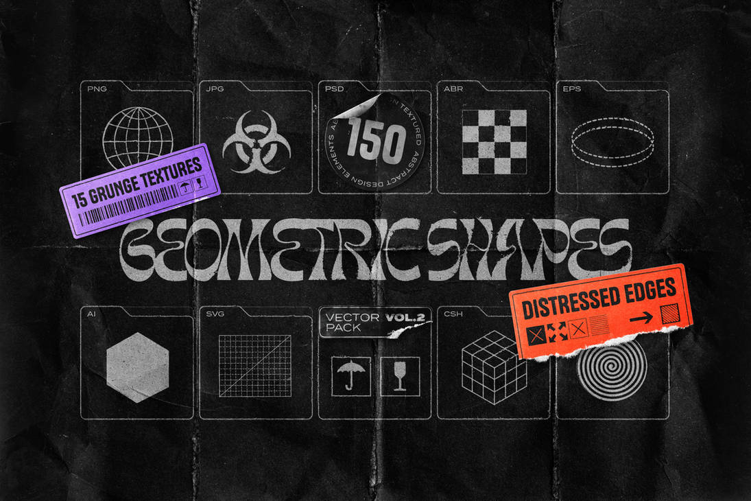 Distessed Edges 150 Geometric Shapes With Distressed Edges by Samolevsky on DeviantArt