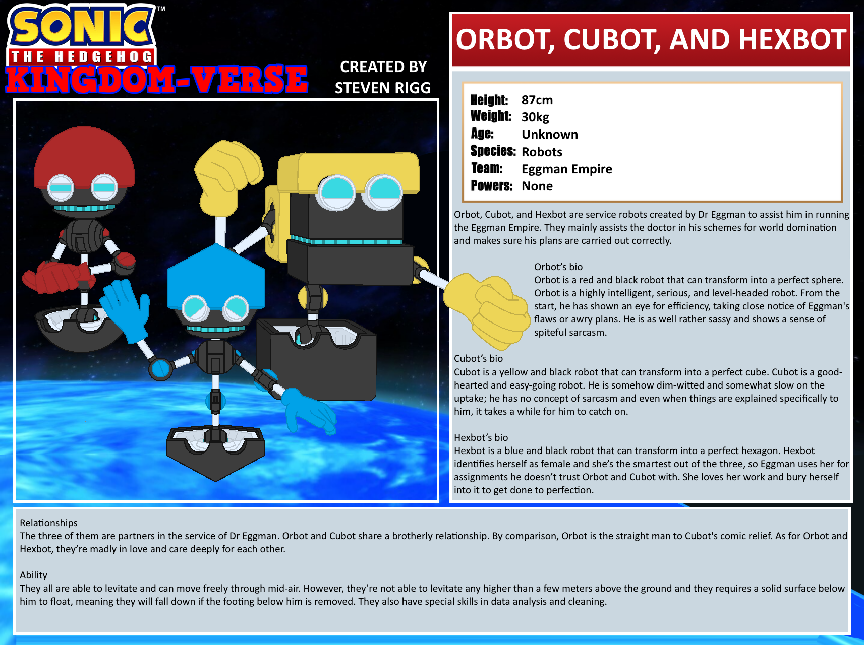 Colossal Bot Sonic SONIC KINGDOM-VERSE (ORBOT, CUBOT, AND HEXBOT) by JamesFan1991 on ...