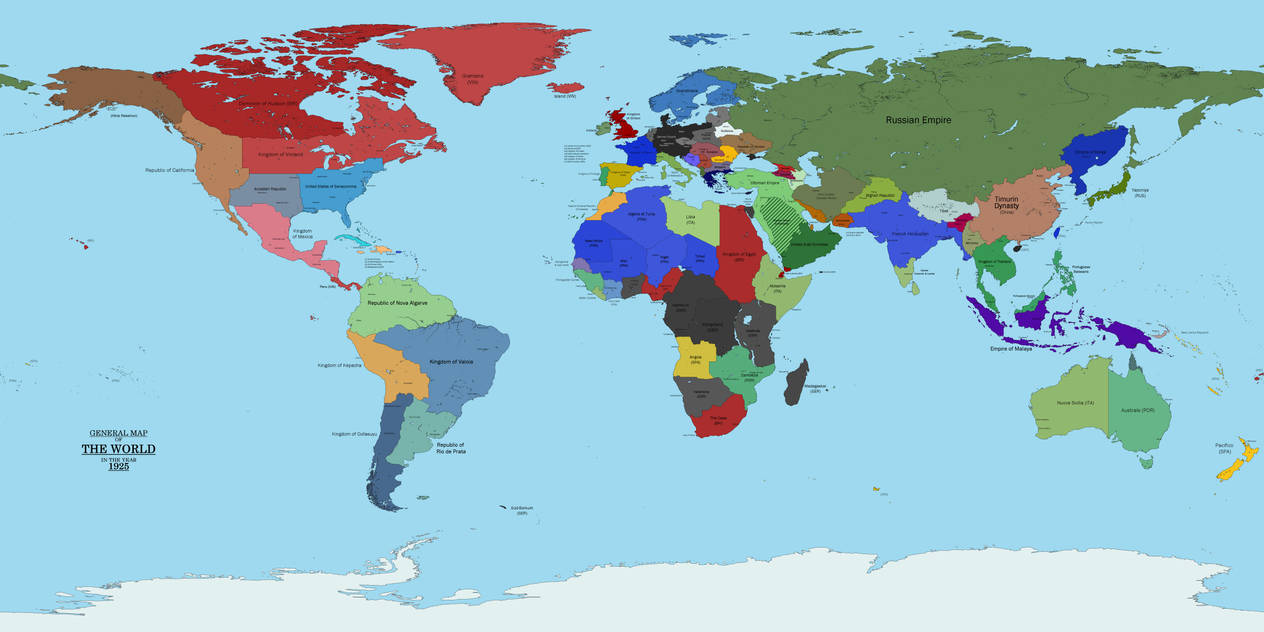 World Map 1925 (AH) EU4 World Map, 1925 CE by Dinotrakker on DeviantArt