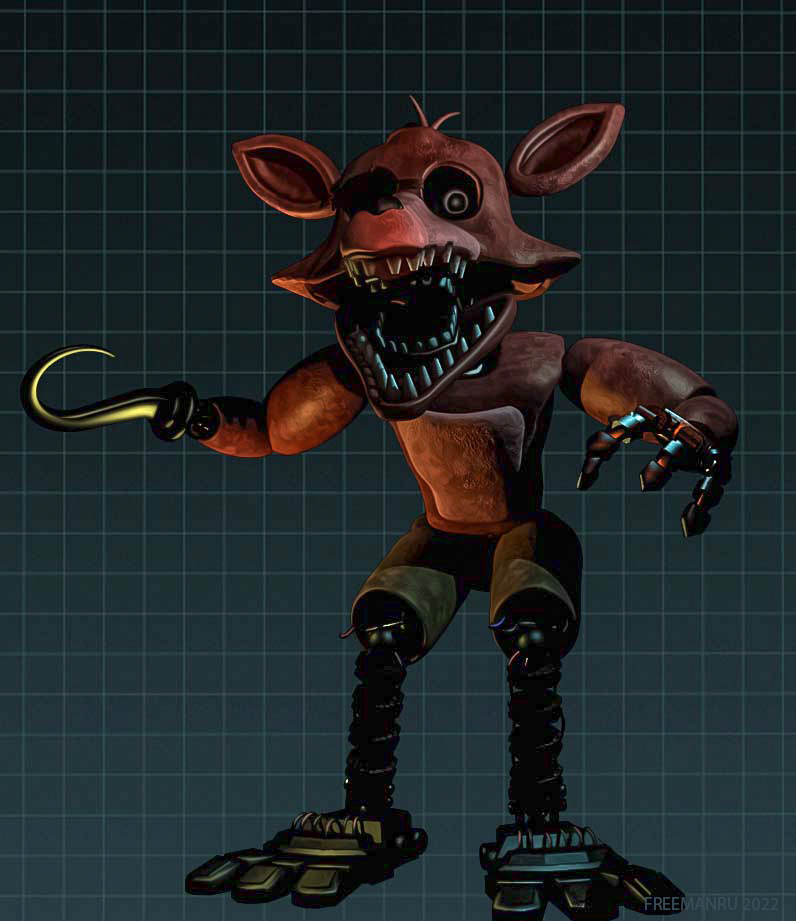 DarkTaurus on Game Jolt: [Fanart] Withered Foxy from FNAF Rewritten: '87  illustrated edition