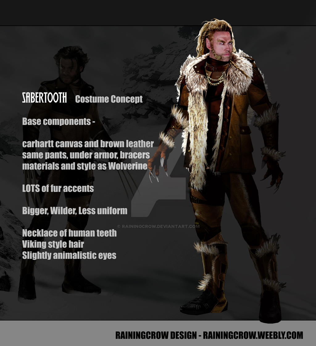 Sabertooth costume concept by rainingcrow on DeviantArt