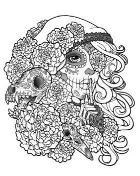 Skulls and Secrets Lineart