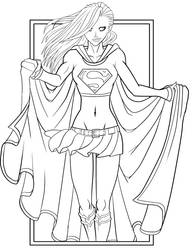 Supergirl Lineart
