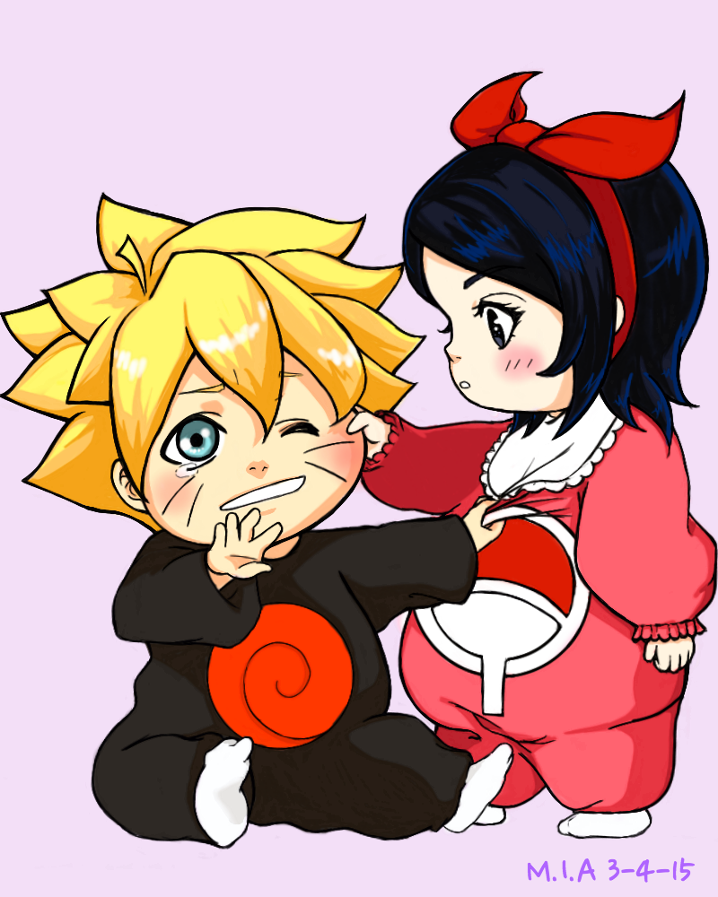 Babies and Onesies: Uchiha Sarada + Uzumaki Boruto