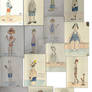 Beachgoers Sketches Collage