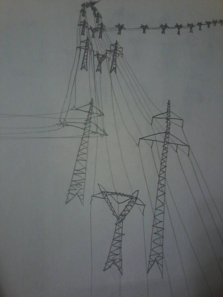 Power Lines Drawing by FockWulf190 on DeviantArt