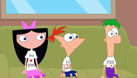 Phinny and Izzy in love... oh, and Ferb!