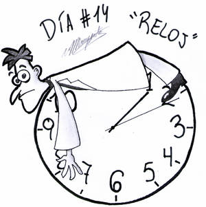 Inktober - Day 14 - Clock/Reloj