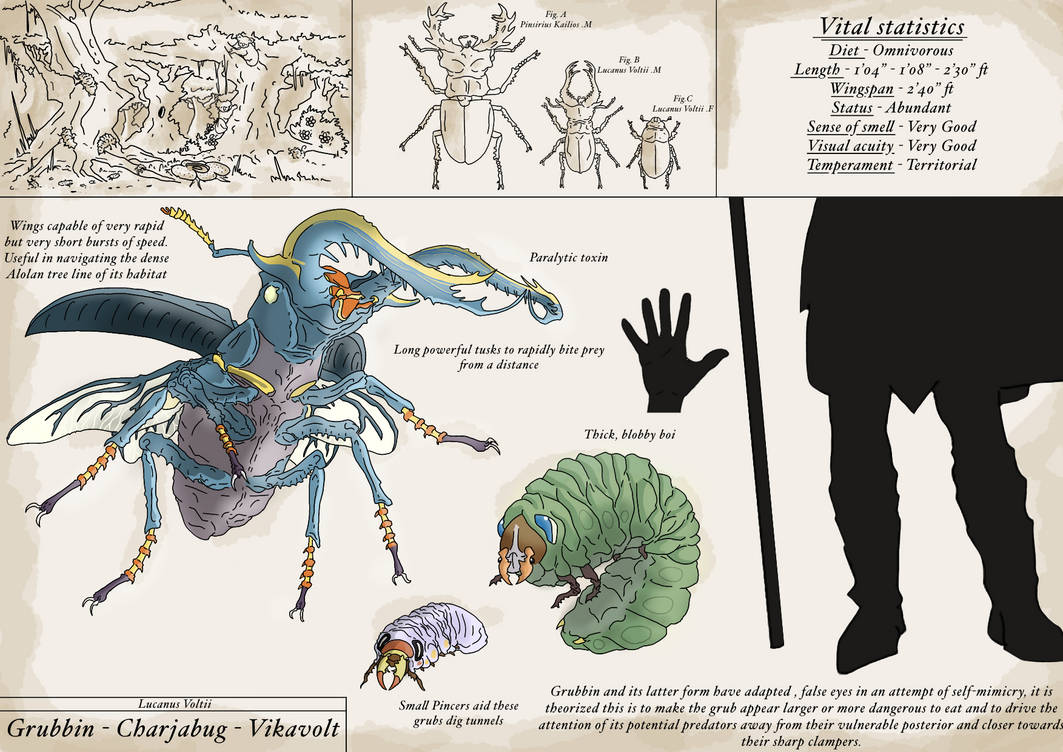 Charbug Evolution Grubbin - Charjabug - Vikavolt : Realistic Pokemon by Tristovia941 on ...