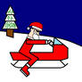 Santa riding a sled