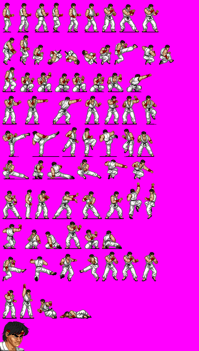 SF1 Ryu palette edit sprite sheet by PlayboyCommando on DeviantArt