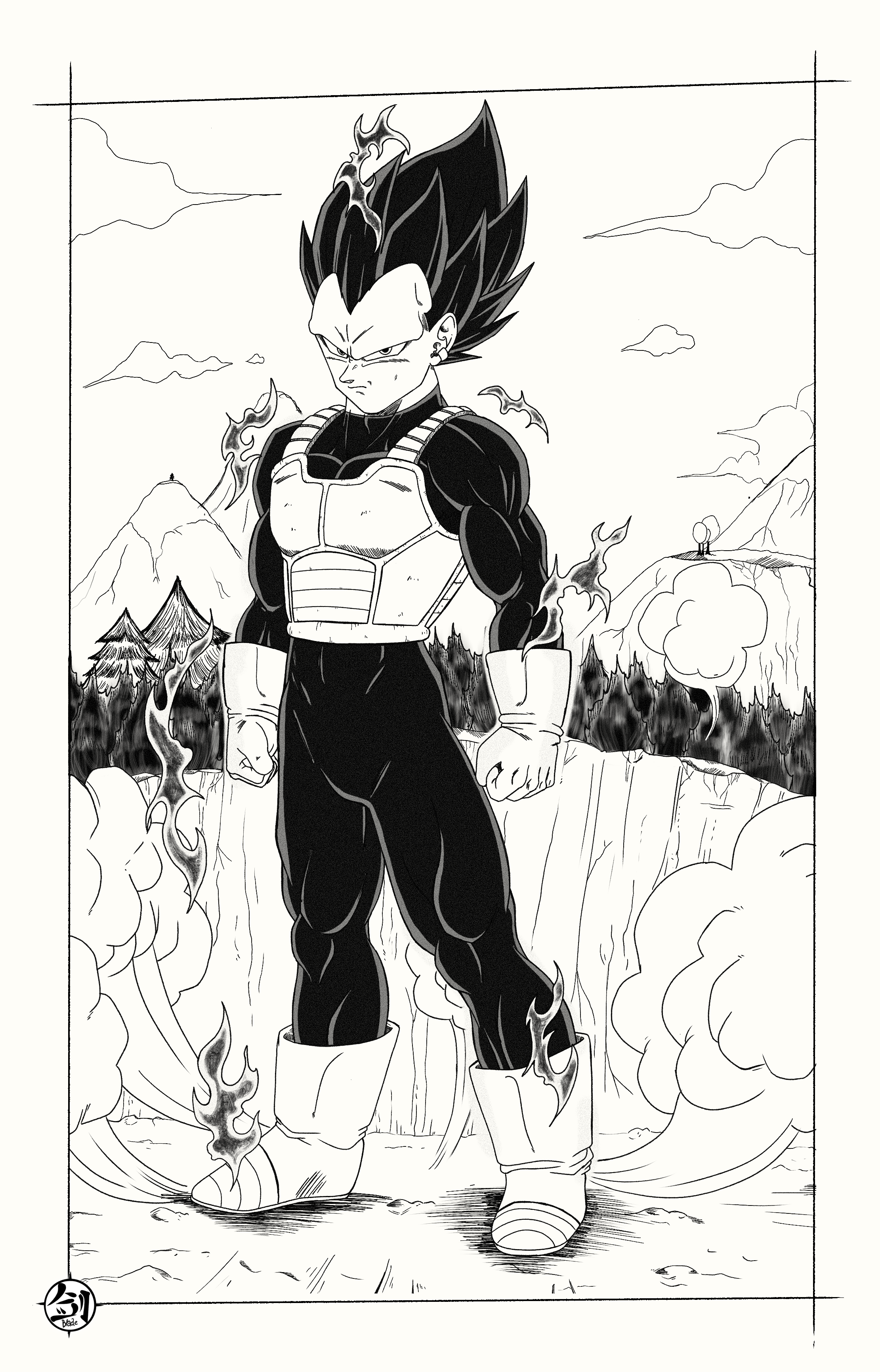 How to draw vegeta ultra ego