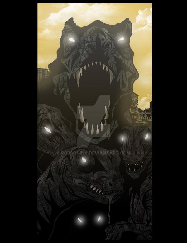 Zombie Raptor Dinosaur Zombie Dinosaurs: T-Rex and Raptors by RobsonInk on DeviantArt