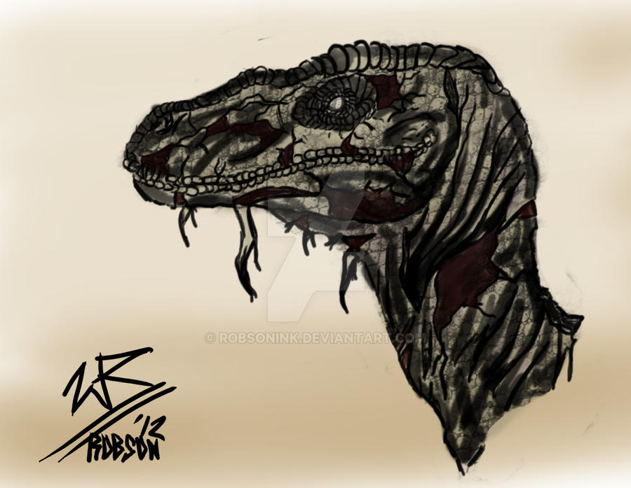 Zombie Raptor Deviantart Zombie Raptor by RobsonInk on DeviantArt