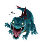 Totodile's Scary face by Gad by Dreamgate-Gad