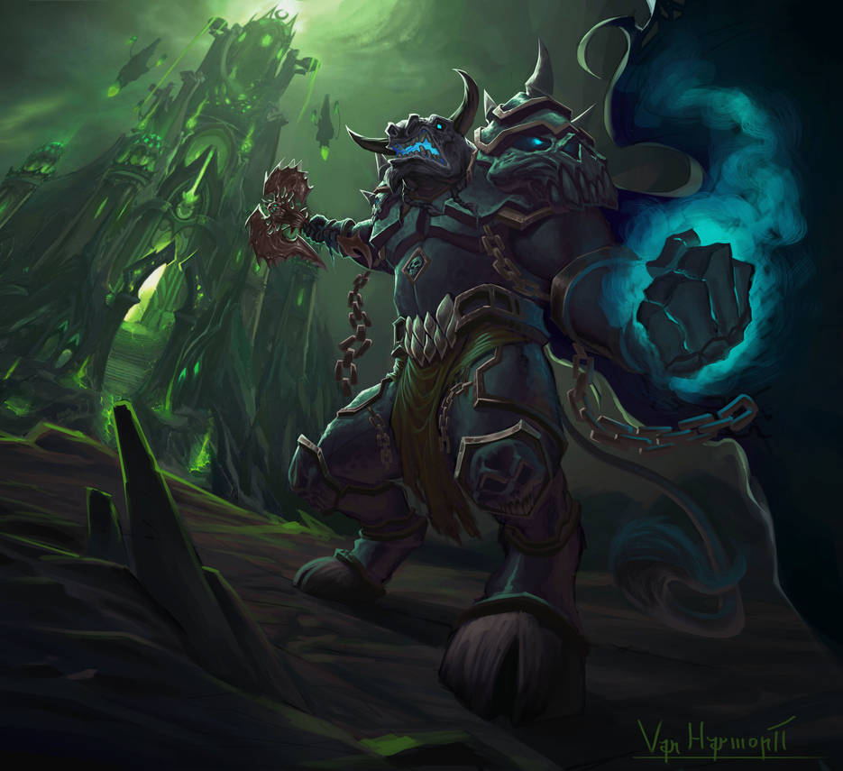 Tauren DK at the Tomb of Sargeras by VanHarmontt Tauren DK at the Tomb of Sargeras by VanHarmontt