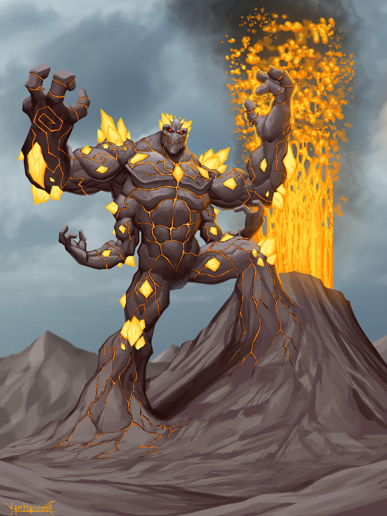 Volcano creature by VanHarmontt on DeviantArt
