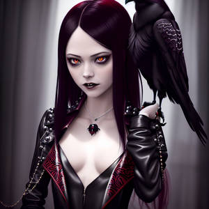 Vampire Girl and crow