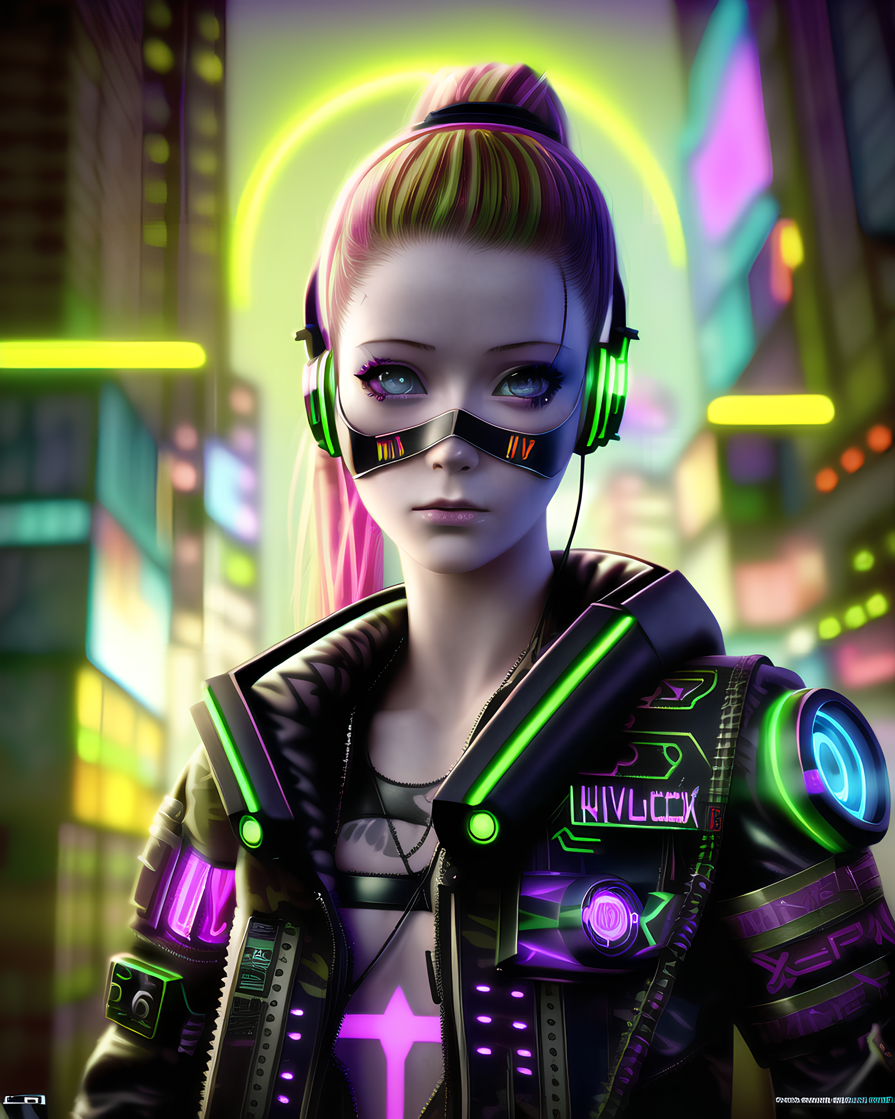 Cyberpunk Girl Neon Colors Mobile Wallpaper 3 by gam3sd3an on DeviantArt