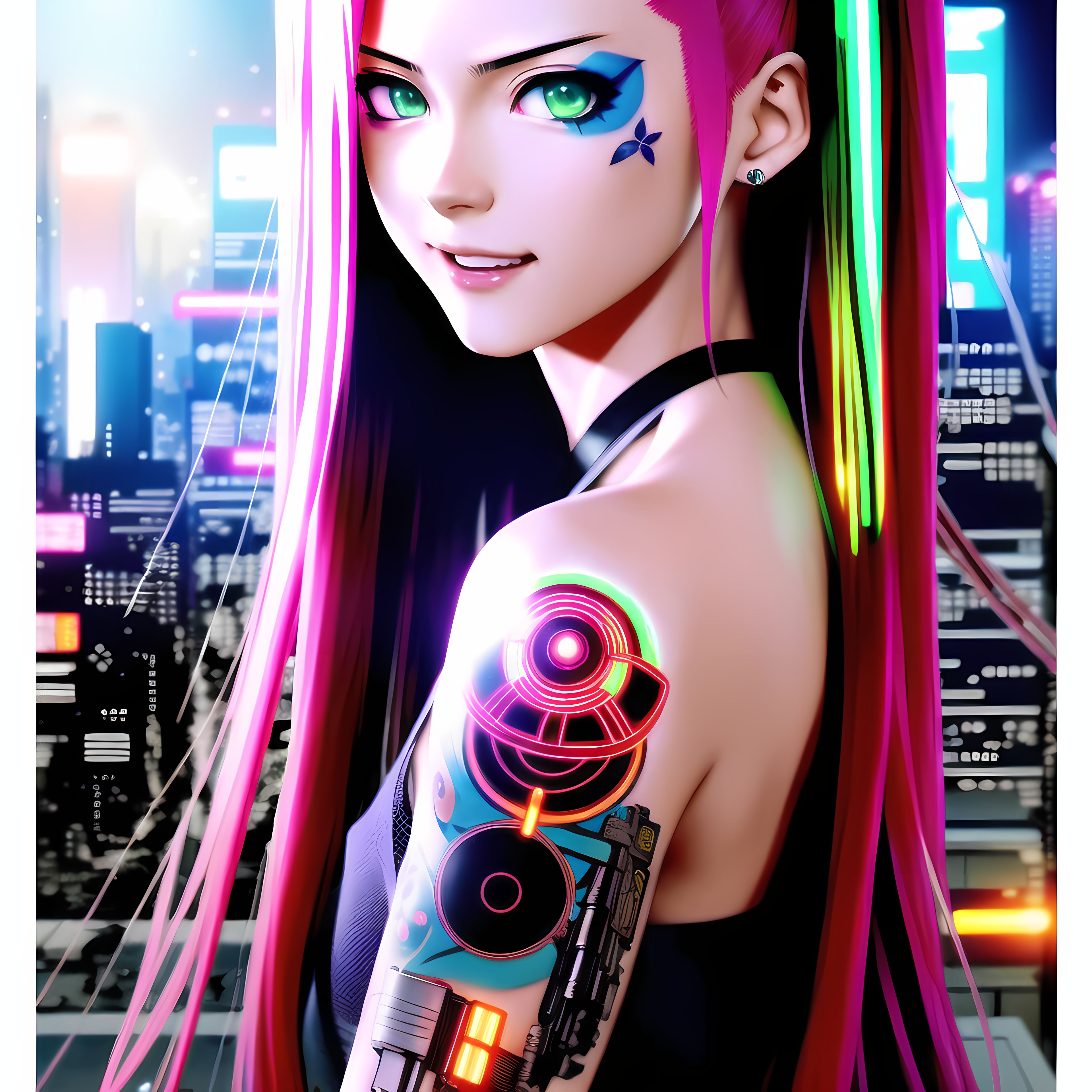 Anime-Cyberpunk-Girl-iPhone-Wallpaper-HD by 9U6ININ on DeviantArt