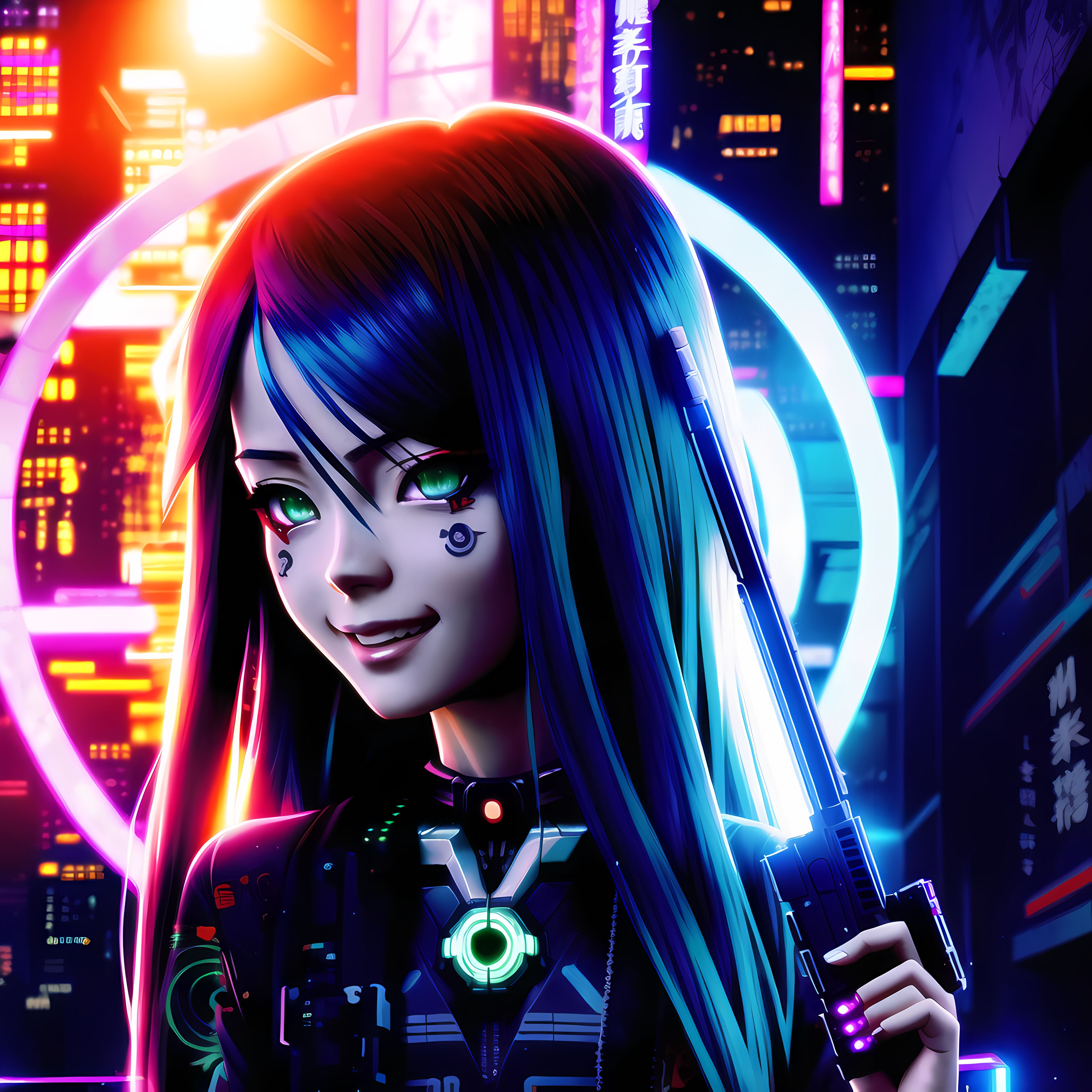 Anime-Cyberpunk-Girl-iPhone-Wallpaper-HD by 9U6ININ on DeviantArt