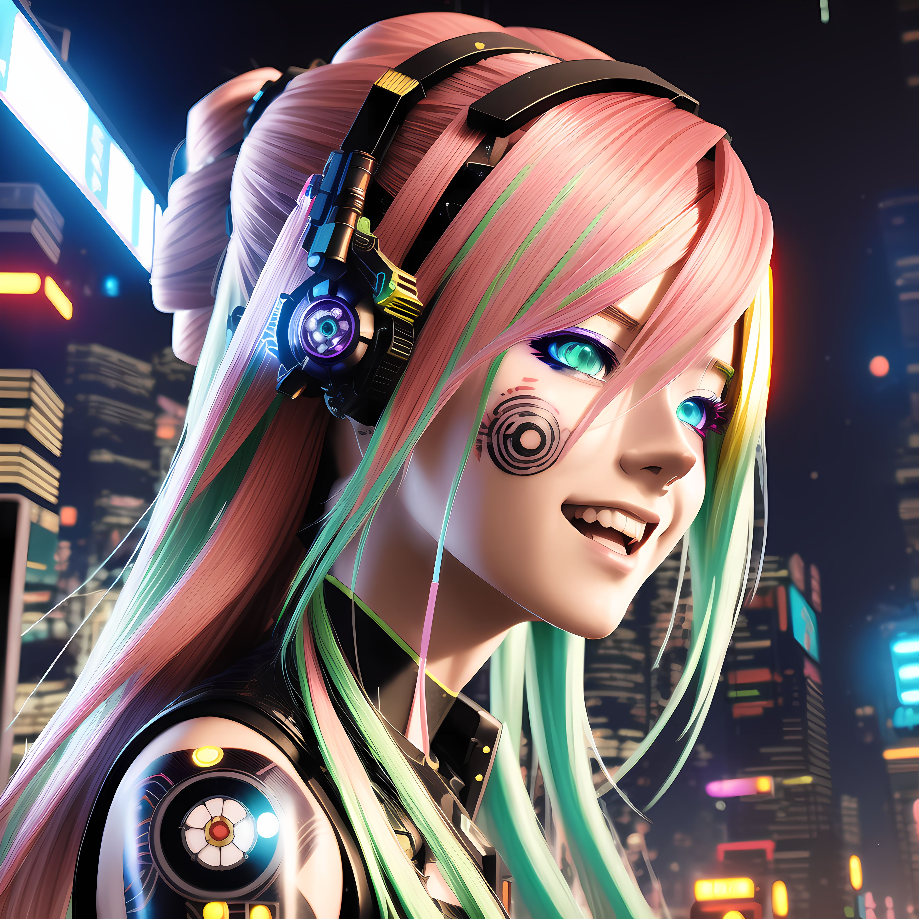 Wallpaper anime girl, cyberpunk, Art #25414