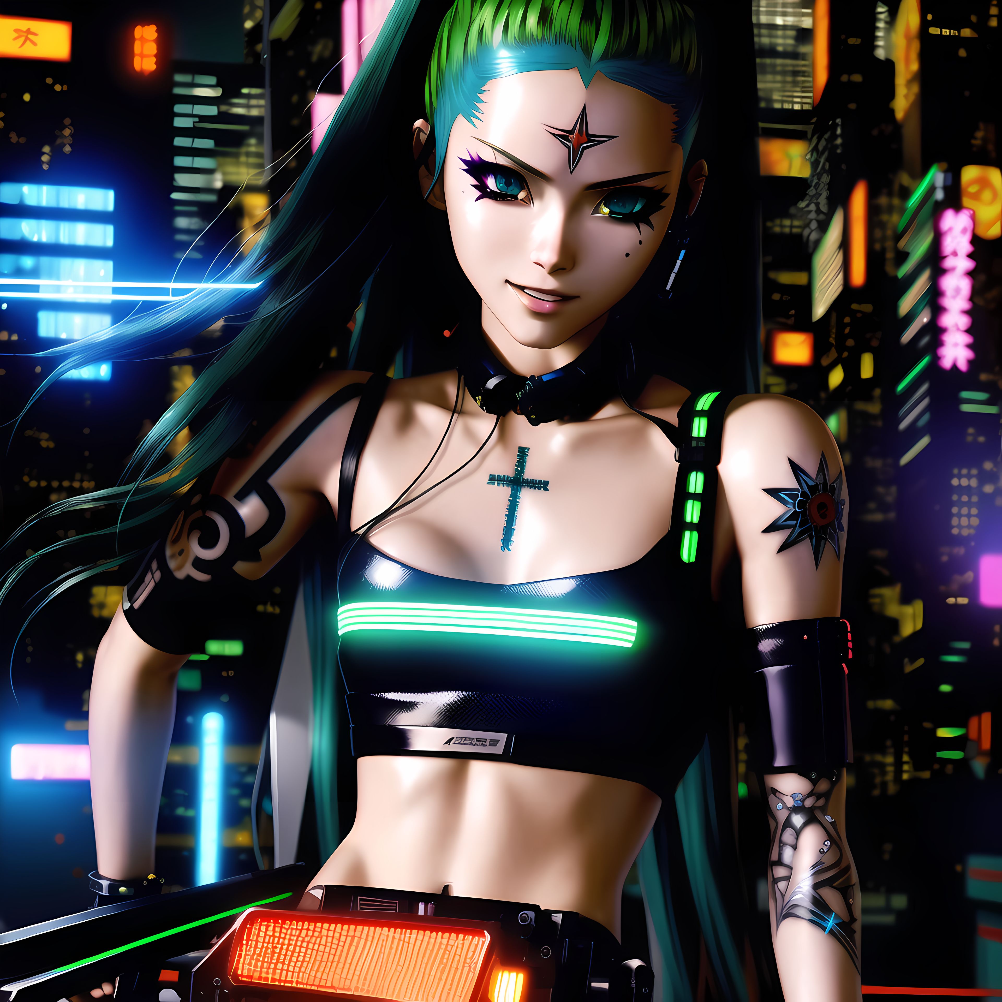 Anime-Cyberpunk-Girl-iPhone-Wallpaper-HD by 9U6ININ on DeviantArt