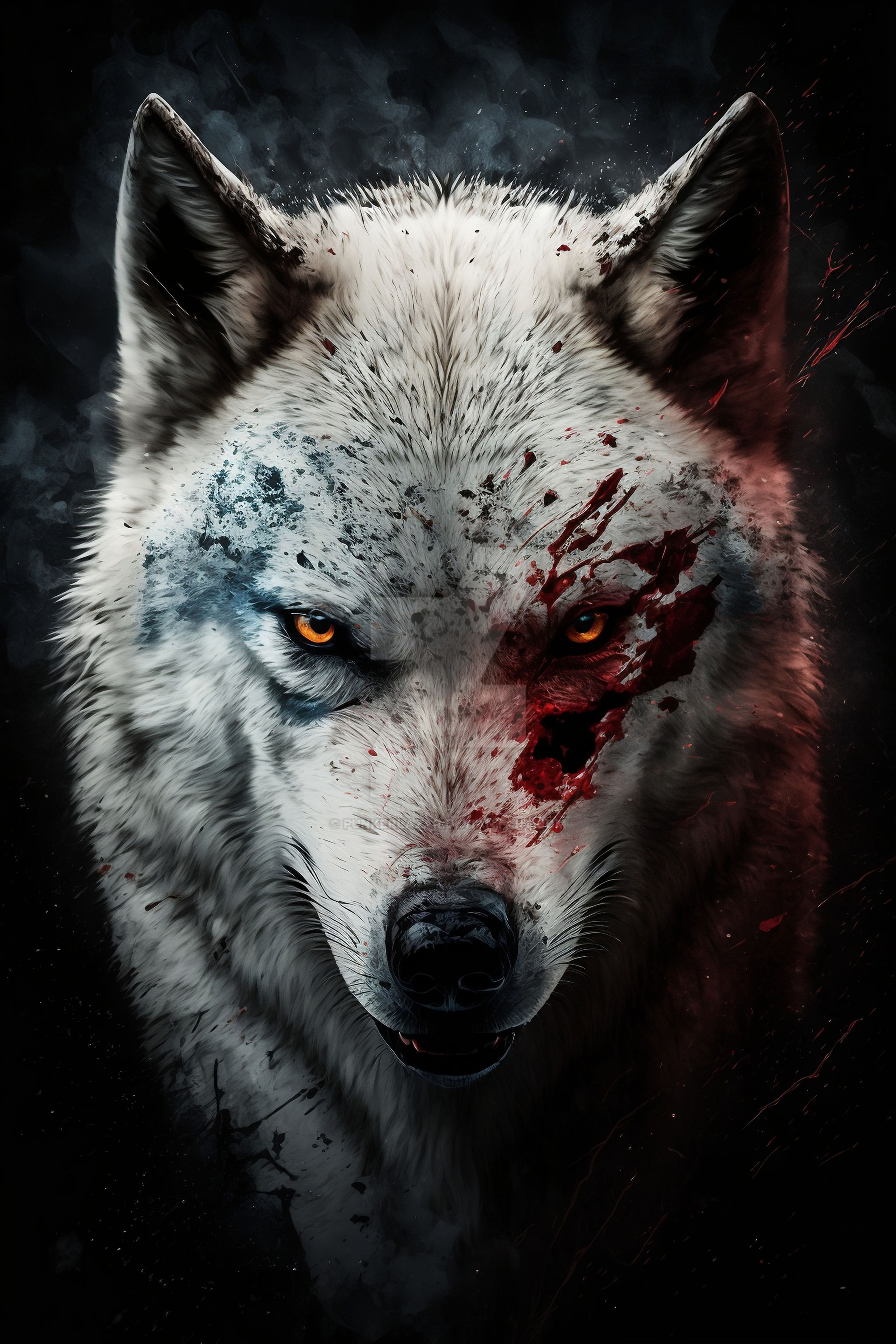 Amazing animals- Bloody white wolf (1) by PunkerLazar on DeviantArt