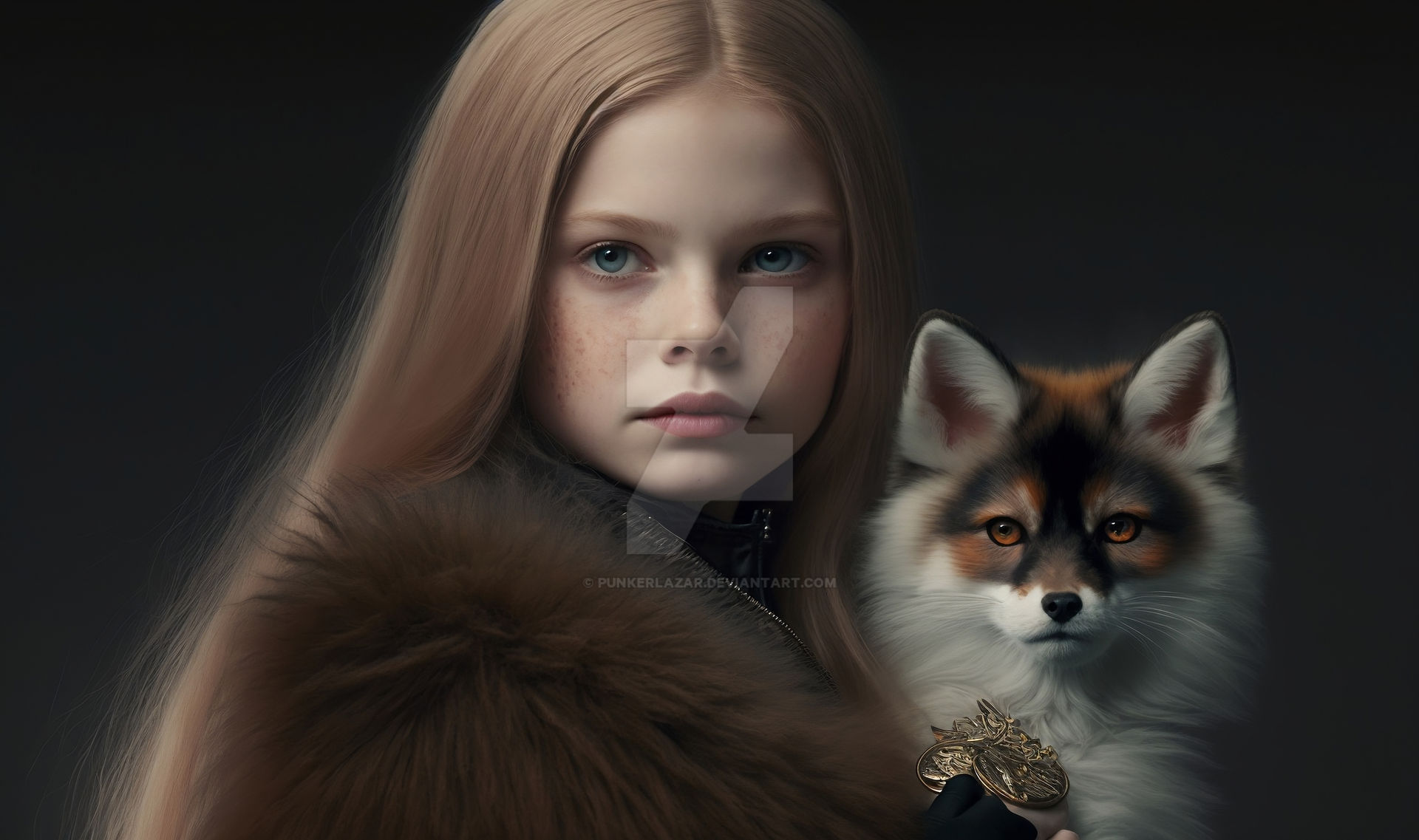The young princess and her rare fox by PunkerLazar on DeviantArt