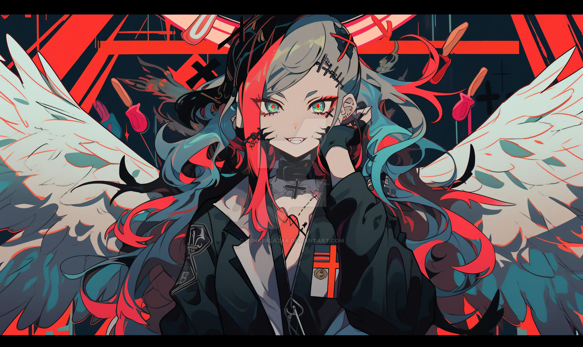 Anime Cyberpunk girl and tiger demon (9) by PunkerLazar on DeviantArt