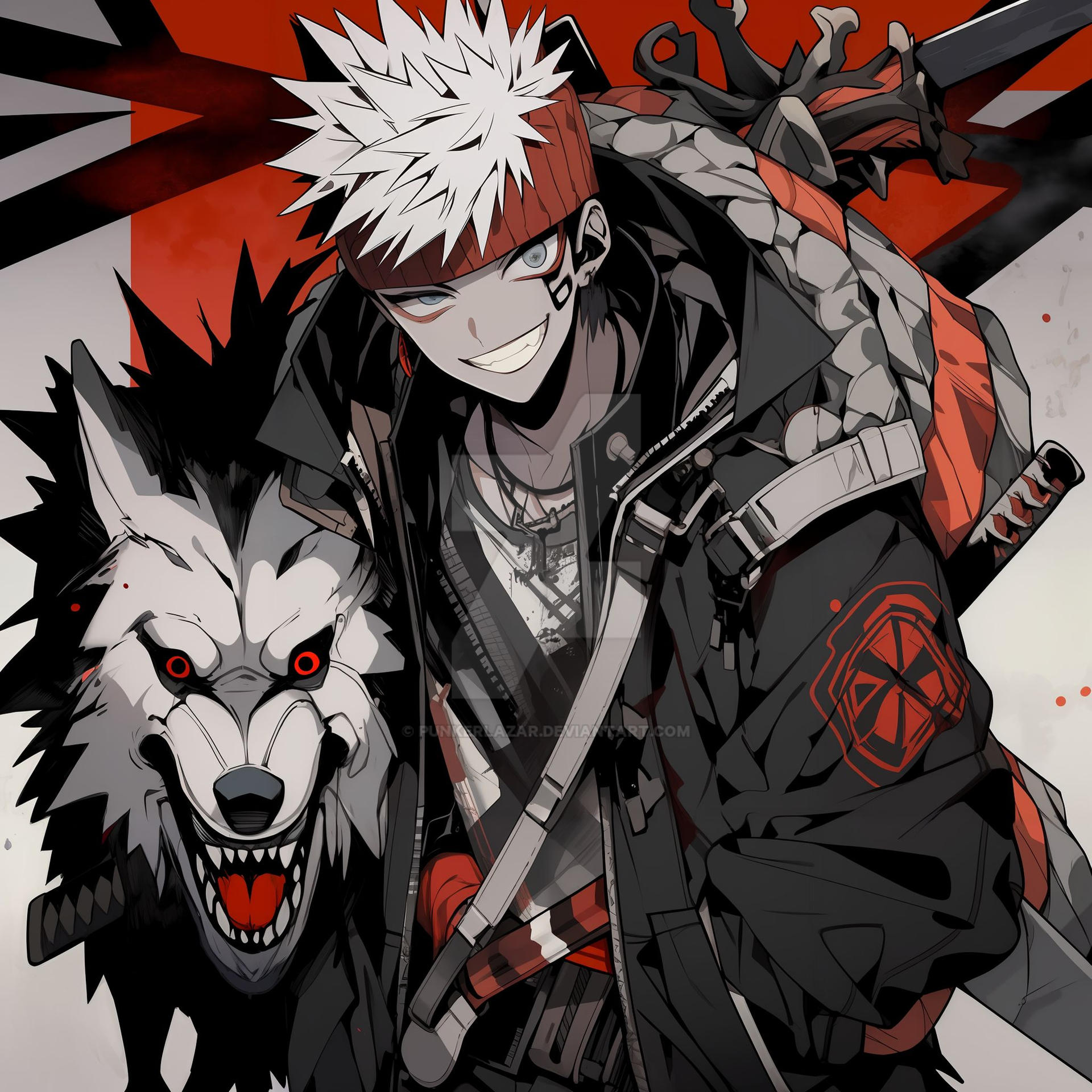 Anime Demon Wolf Jongen Manga Kyojuro Rengoku Led Bedlampje,