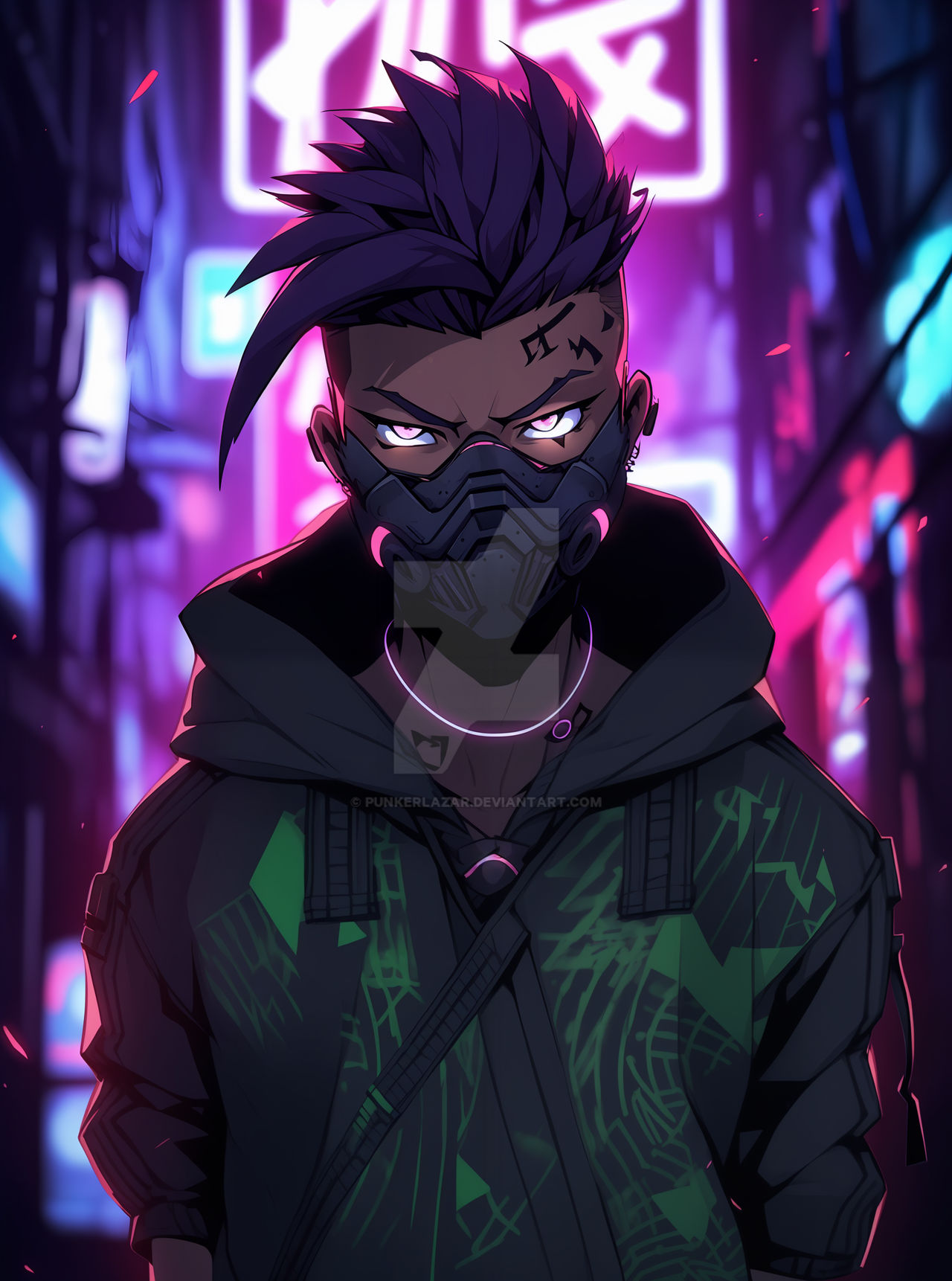 I drew me as a cyberpunk character pt 1 / 2 by plainflame on DeviantArt