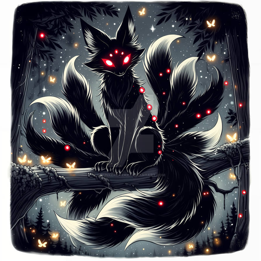 Demon Fox Roses Black Fox Demon 04 (2K-4K) by PunkerLazar on DeviantArt