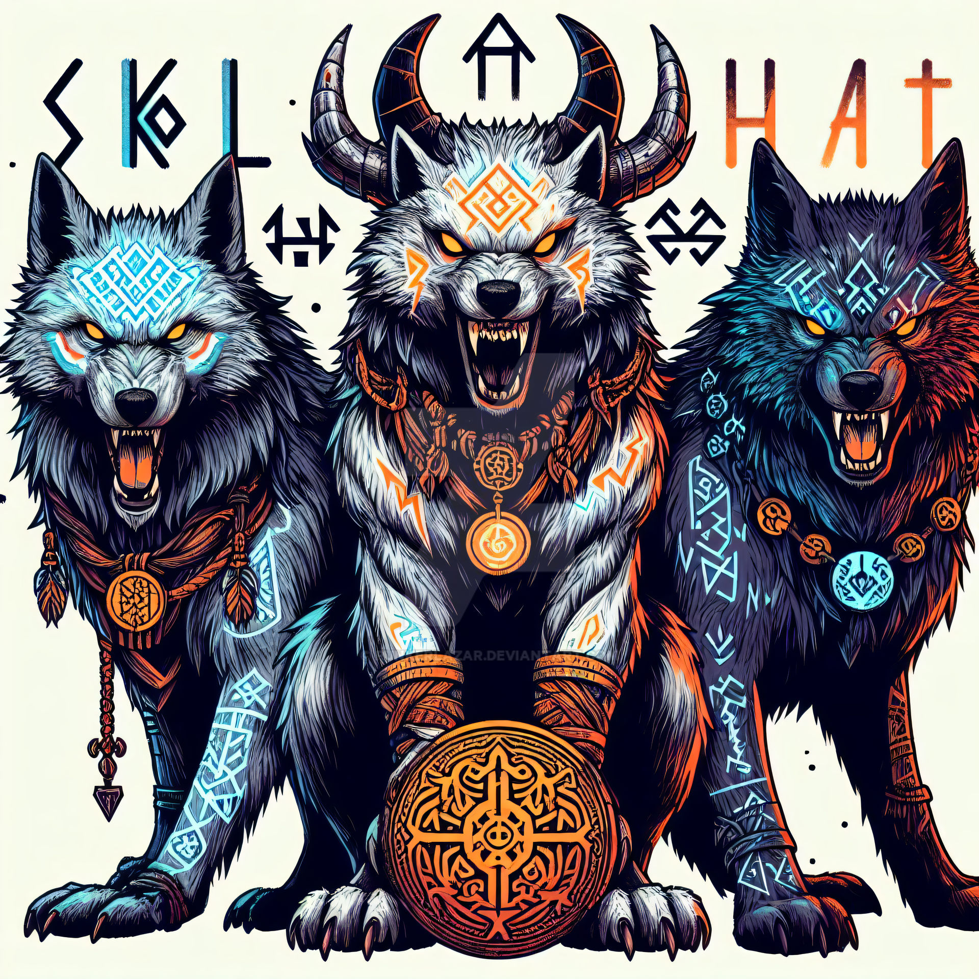 Skoll Fenrir Hati (2k-4k) by PunkerLazar on DeviantArt