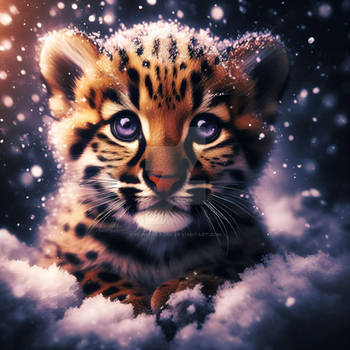 Winter cute Leopard purple eyes 02