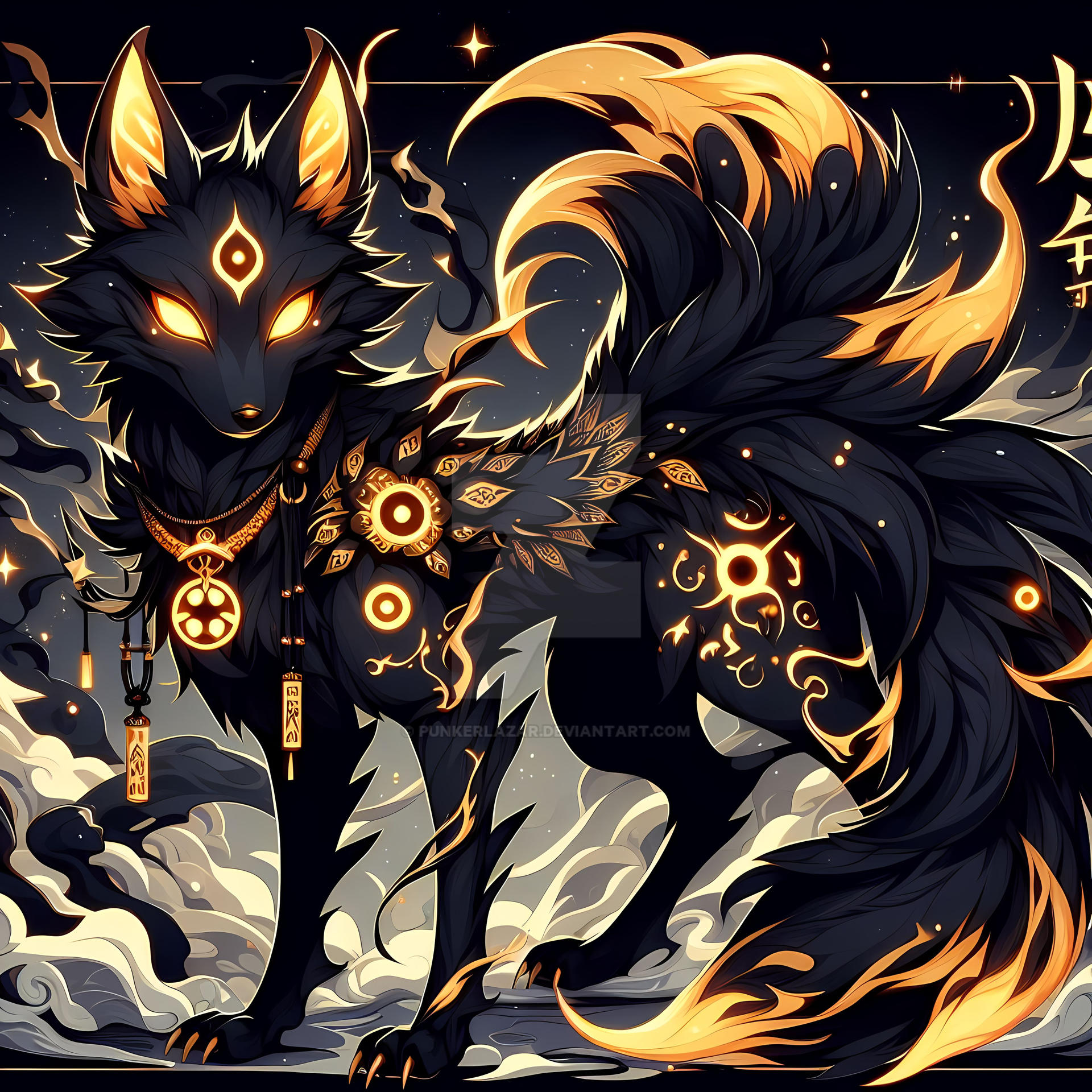Demon Fox Roses Black Fox Demon Orange (1) by PunkerLazar on DeviantArt