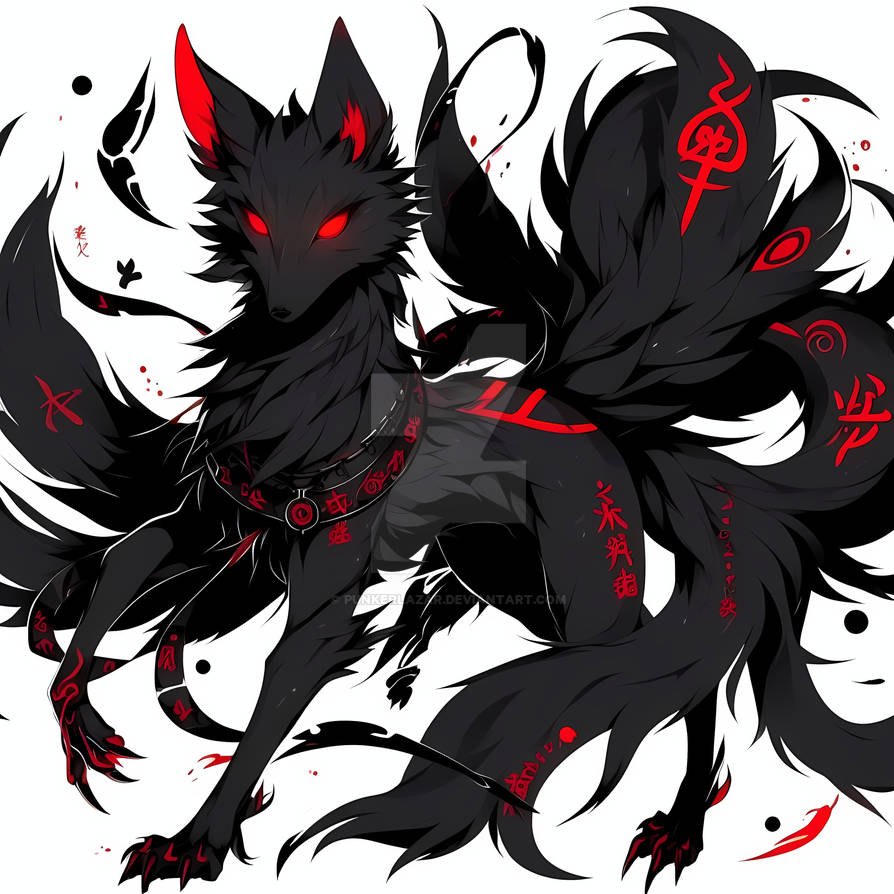 Demon Fox Roses Black Fox Demon Red (5) by PunkerLazar on DeviantArt