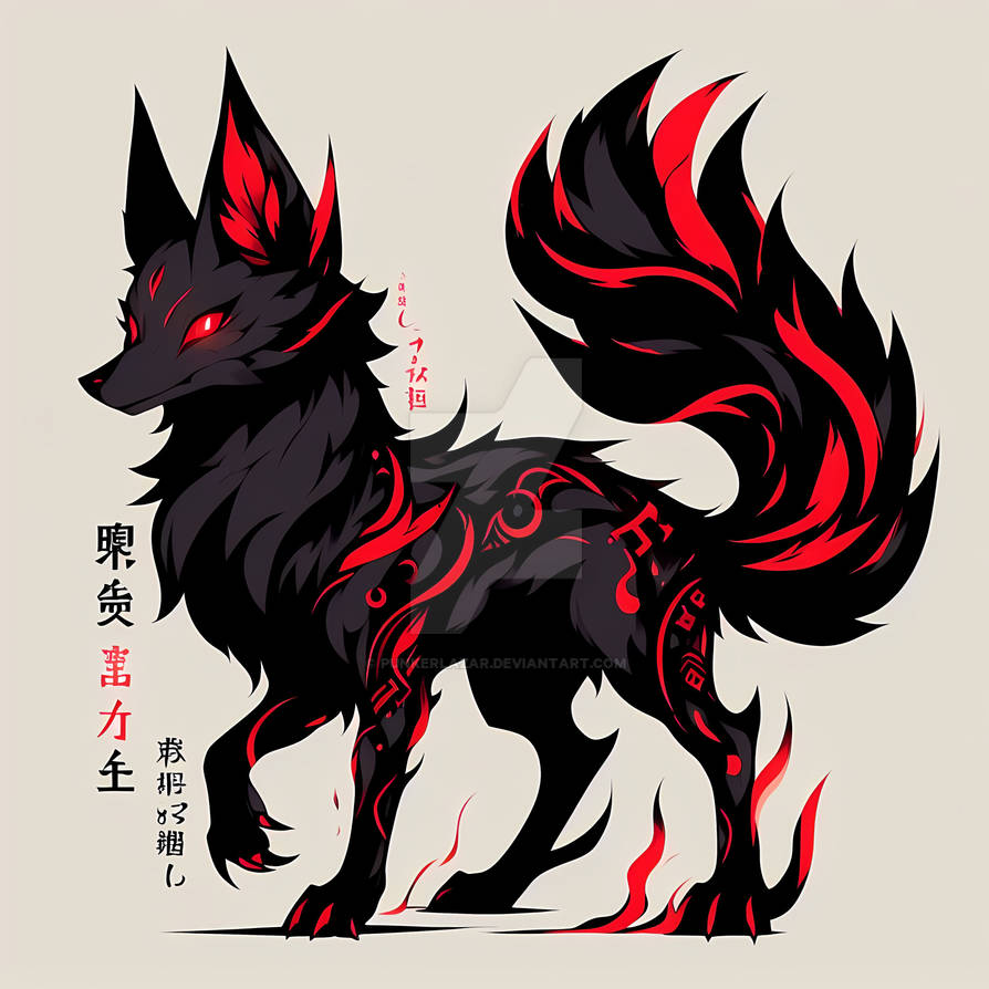 Demon Fox Roses Black Fox Demon Red (8) by PunkerLazar on DeviantArt