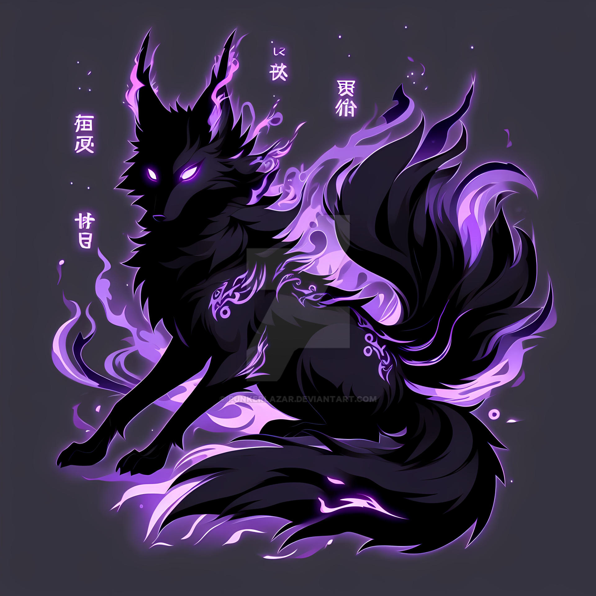 Demon Fox Roses Black Fox Demon Purple (12) by PunkerLazar on DeviantArt