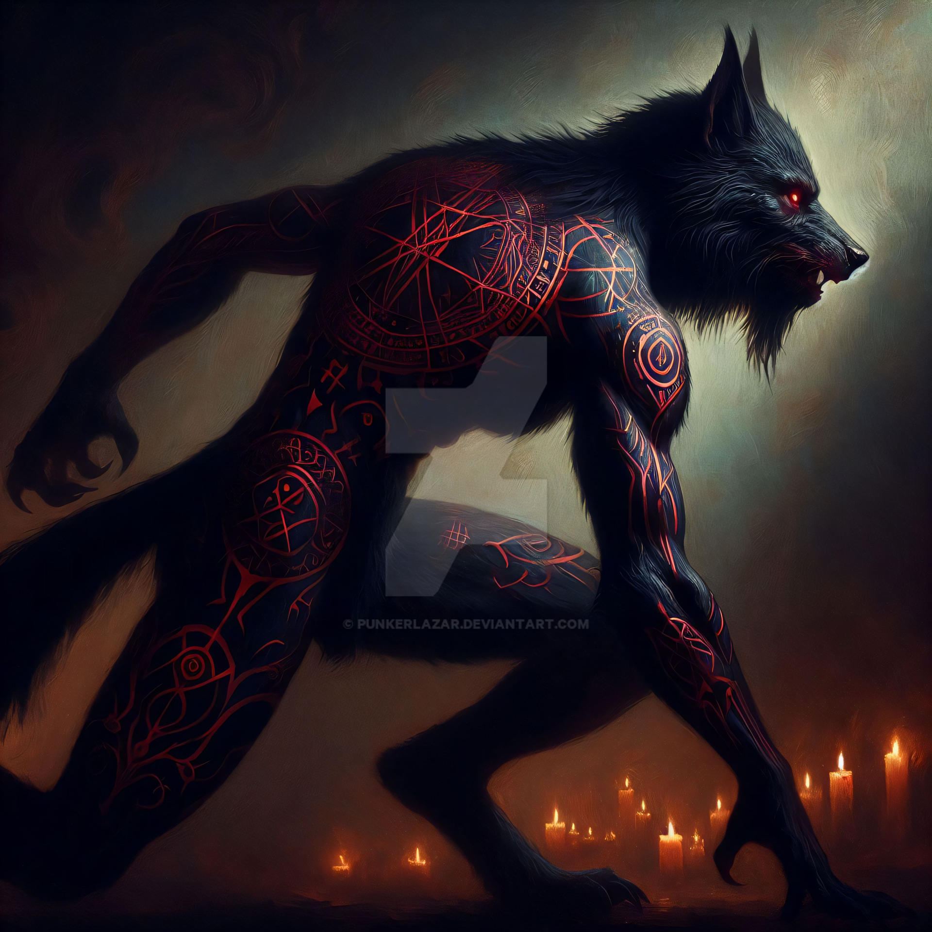 Werwolf Rune Black Werewolf of red rune by PunkerLazar on DeviantArt