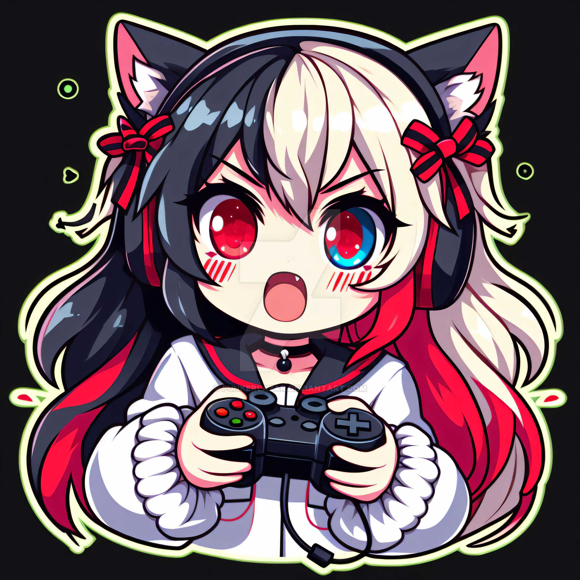 Gamer Cat Cat gamer girl chibi (11) by PunkerLazar on DeviantArt