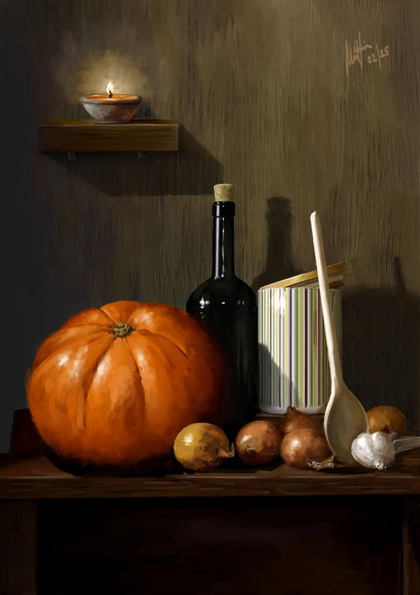 Still Life Pumpkin and Stuff