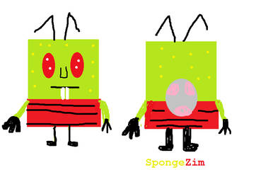 A Spongebob and Invader Zim fusion