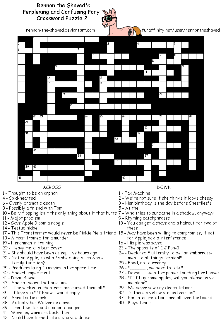 My Little Pony crossword puzzle 2