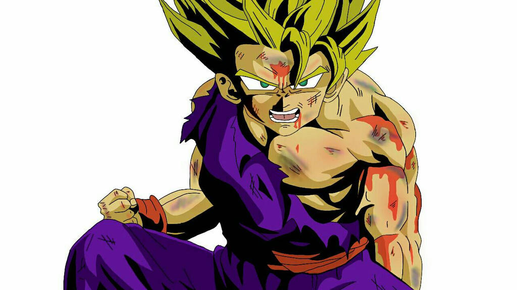 Gohan Writing Gohan (redrawn) by edvardstas on DeviantArt
