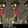 Hipster Zombie :: Plants VS Zombies -art style