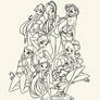 Winx Club Swimsuits - Line Art