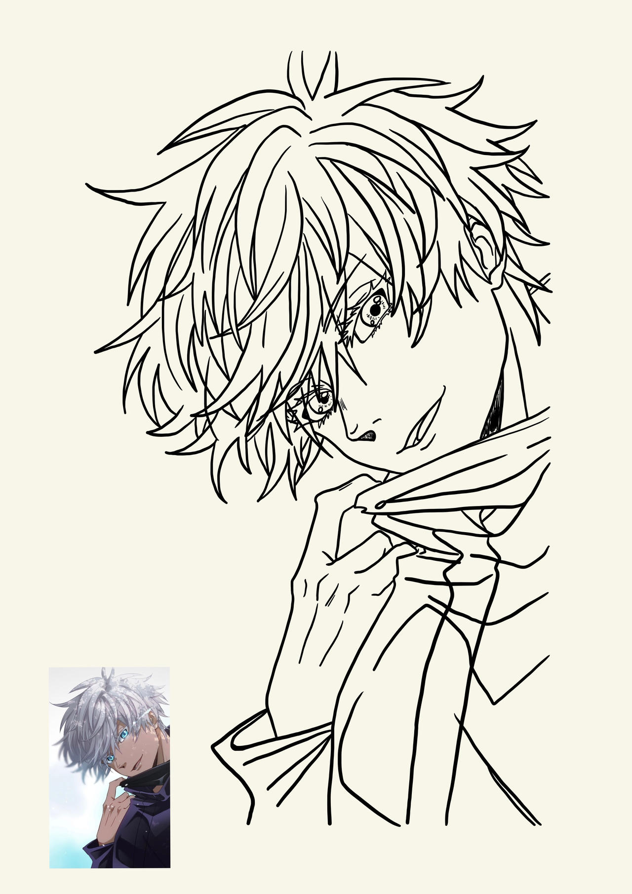 Gojo Line Satorou Gojo - Jujutsu Kaisen - Line Art by SapirAngel on DeviantArt